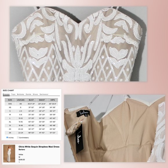 BNWT Lulus Sequin Sweetheart Mermaid Wedding Dress - Picture 3 of 4